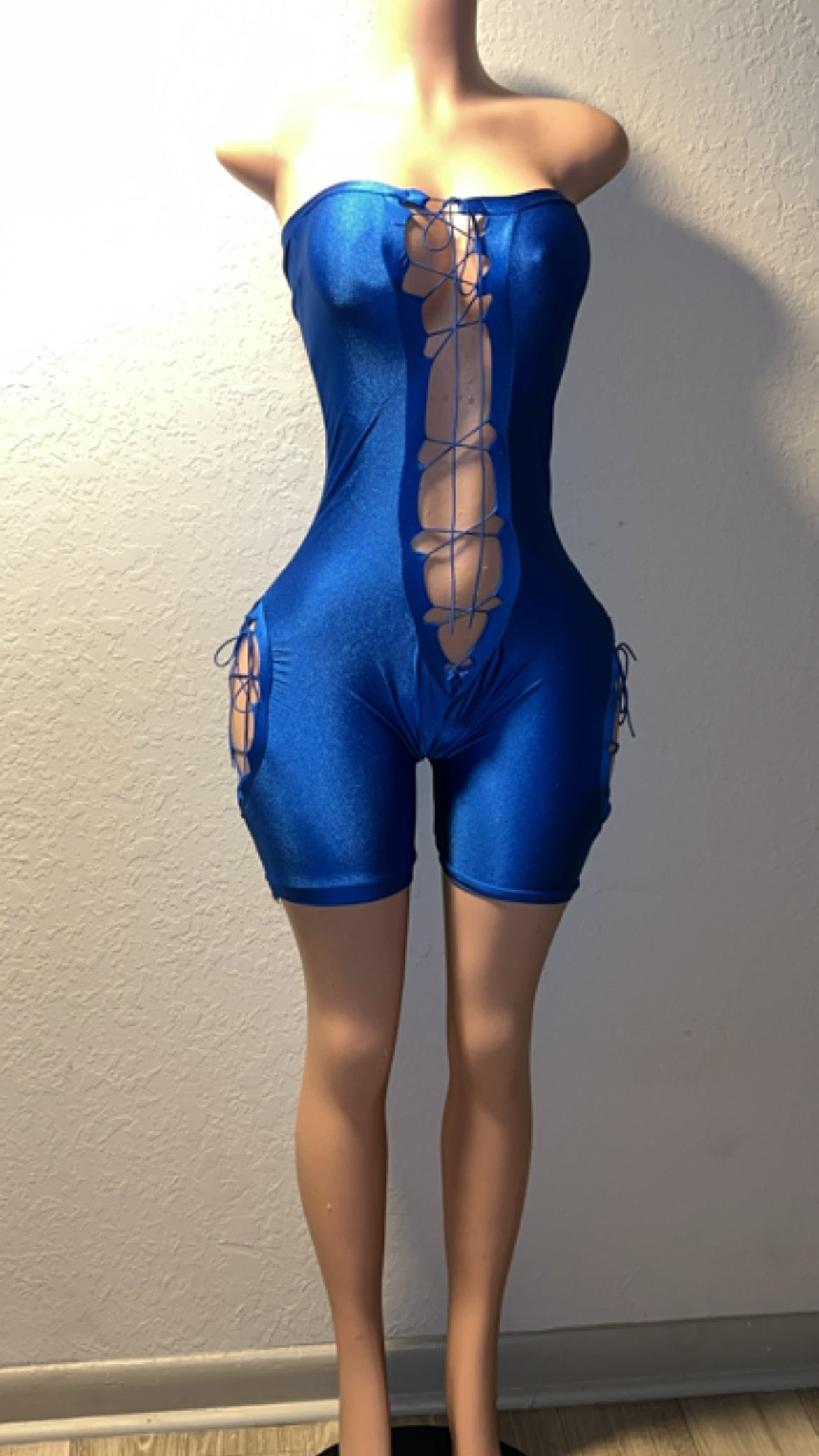 Royal Blue Tie Up Romper